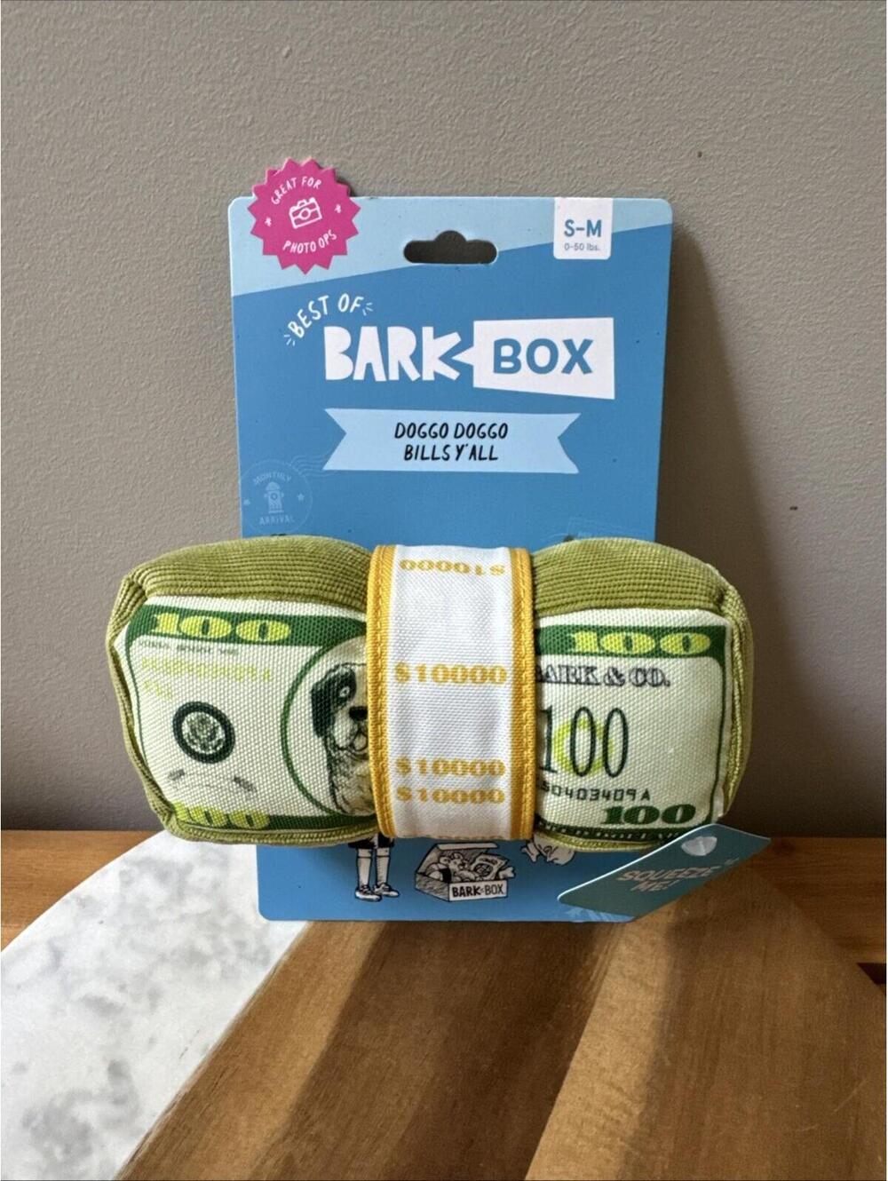 BarkBox Junk Doggo Doggo Bills Y'all Squeak Toy New With Tags